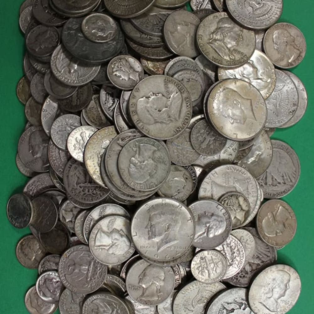 8 Standard Ounces Junk Silver U.S. Coins 226.8 grams About 9.20 Face Value 90 Percent Silver